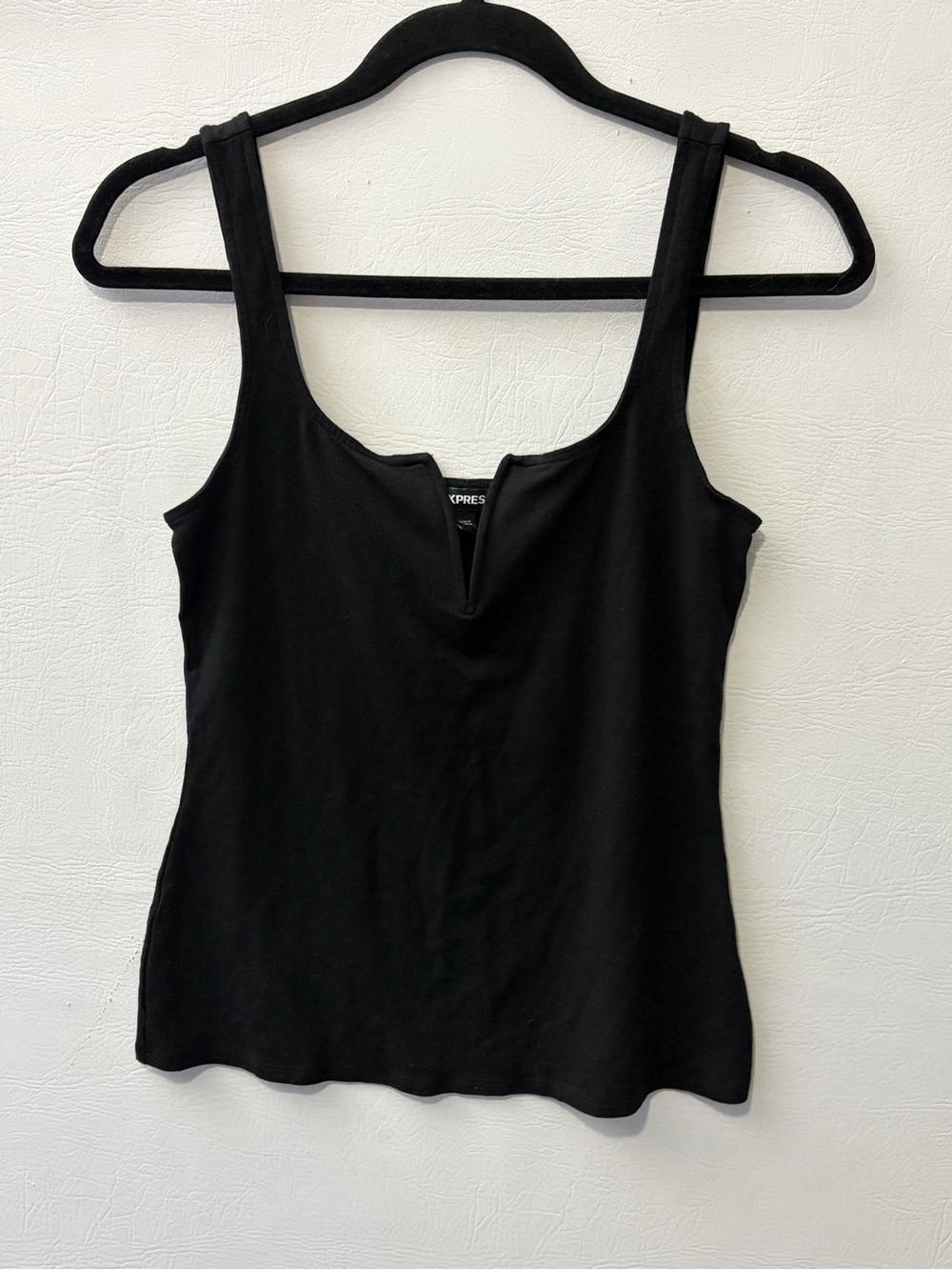 Express Black Notch V-Neck Tank Top Medium